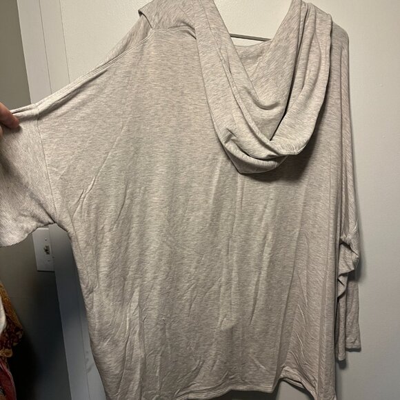 Athleta Draped Hooded Cowl Neck Long Sleeve Pullover – Gray 3X - Picture 4 of 4